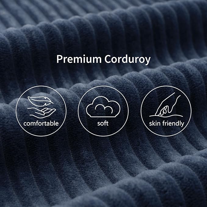 Oversized 360° Swivel Barrel Chair with Storage Ottoman &amp Rotatable Tray Table Modern Elegant 51’’ Corduroy Accent Chair with Cresent-Shaped Ottoman Extra Wide &amp Deep Seat Ocean Blue