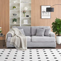 Modern Cloud Couch 3-Seater with 4 Matching Toss Pillows 88.58 Soft Corduroy Sofa with Deep Seat for Small Spaces Living Room Apartment(Grey)