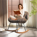 VINGLI 25.6 Wide Nursery Glider Chair 115° Reclining Armless Rocker with Lumbar Pillow &amp Solid Wood Base Plush Fleece Nursing Chair for Bedroom &amp Living Room Chocolate