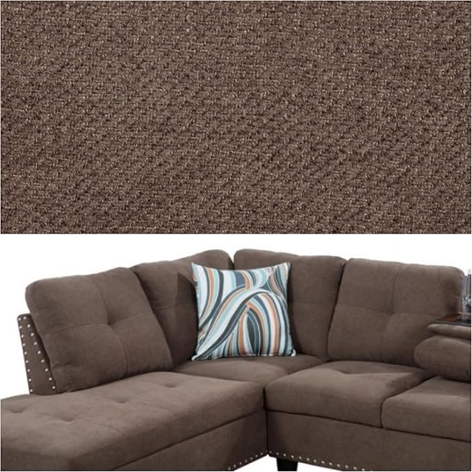 L-Shaped Sectional Sofa Modern Sectional Couches Home Sofas for Living Room with Movable Chaise Modular Living Room Sets Furniture for Apartment Bedroom &amp Office Brown