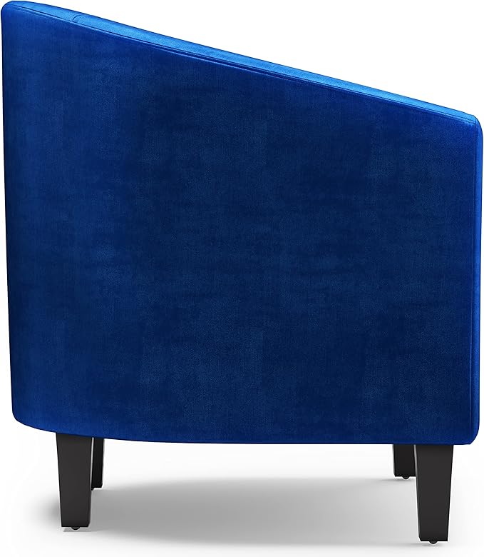 SIMPLIHOME Austin 30 inch Wide Tub Chair Tub Chair in Blue Velvet Fabric