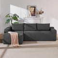 97 Cloud Sectional Couch Modern Boneless Couch with L-Shape Chaise Deep Seat Modular Sectional Sofa Corduroy Corner Foam Couches for Living RoomNo Assembly Required(Dark Gray Left Chaise)
