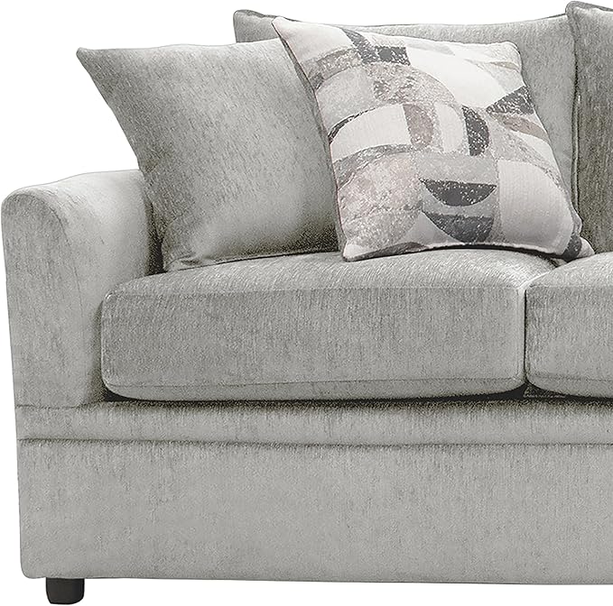 New Classic Furniture Sylvie Polyester Upholstered Sofa in Light Gray