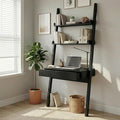 Home Office Desk with Ladder Shelf &amp Drawer Computer Writing Desk with Storage Shelves Modern Small Desk for Bedroom Study