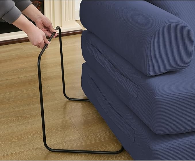 MYFUNSHOP Sleeper Sofa Bed4-in-1 Convertible Folding Boneless CouchFoldable Love Seat with Pillow Corduroy Floor Futon Couch for Living RoomBedroomLounge Studio