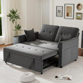 Pull Out Sofa Bed: 56 Grey 3 in 1 Convertible Sleeper Sofa Bed Velvet Loveseat Sleeper Couch with Storage Comfy Futon Couch Beds for Living Room | Velvet
