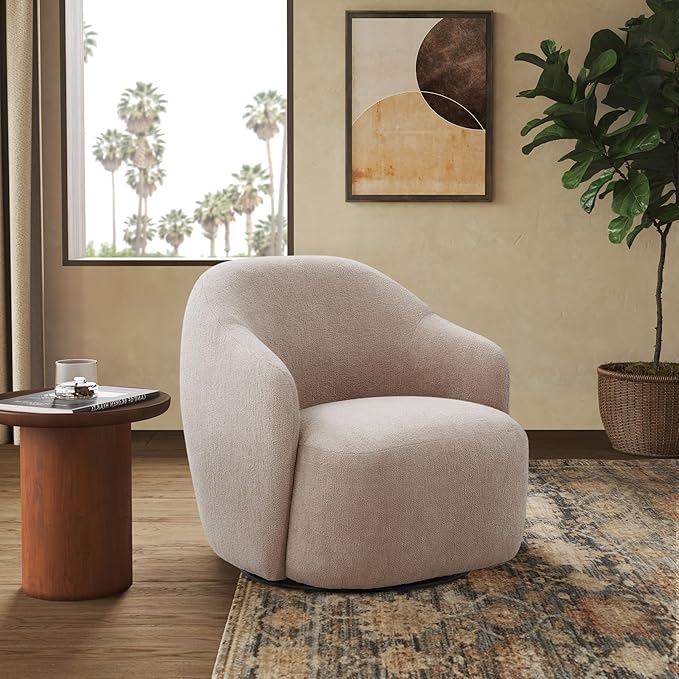 SAFAVIEH Couture Collection Peitra Oatmeal Boucle Accent Chair (Fully Assembled)