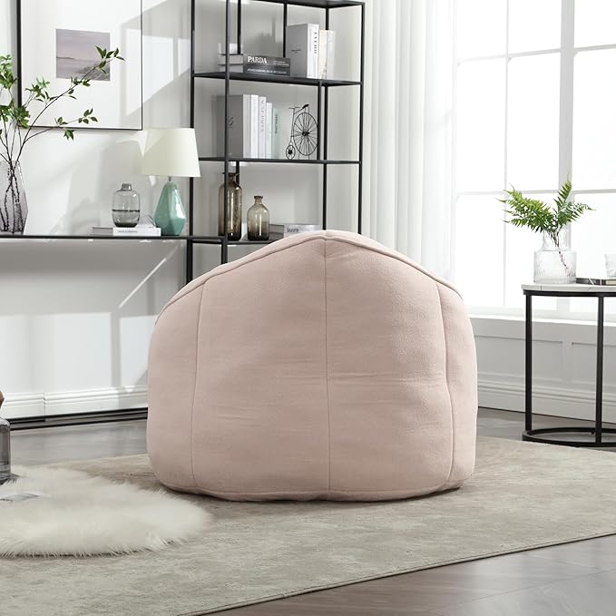 Small Bean Bag Chairs for Adults Single Sofa Chair with Ottoman Footrest Bean Bag Couch for Teens with Foam Filler Included Comfy Soft Lazy Sofa for Small Space/Living Room/Bedroom/Study