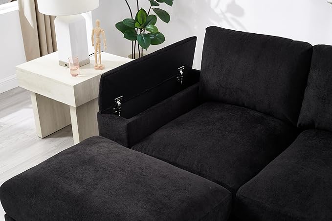 122 Oversized Modular Sectional Sofa Cloud Couch with 2 Ottomans Comfy Corduroy Upholstered Deep Seat Large U Shaped Lounge Sofa&ampCouches with Hidden Arm Storage Box