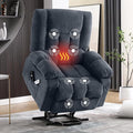 Power Lift Recliner Chair for Elderly with Vibration Massage and Lumbar Heating Electric Lift Recliner Single Sofa with Side Pocket and USB Charge Port for Living Room