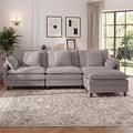 YDN 110 Couch Sofa Sectional Couches for Living Room Cloud Couch with Movable Ottoman Modular L Shaped Sofa Set Light Grey