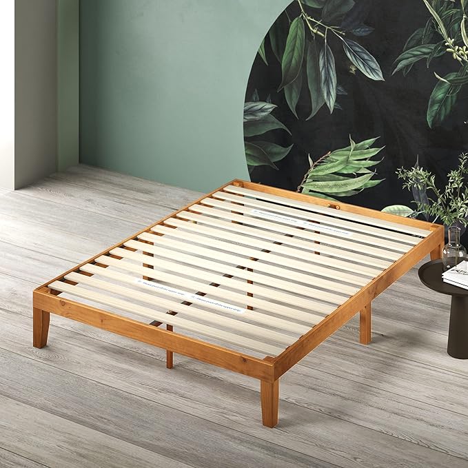 Zinus Alexia Wood Platform Bed Frame Solid Wood Foundation No Box Spring Needed Wood Slat Support Easy Assembly Rustic Pine Full