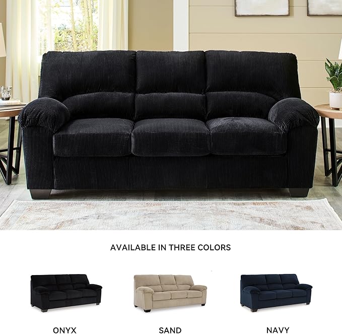 Signature Design by Ashley SimpleJoy Modern Sofa for Living Room Black