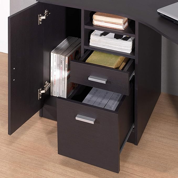 Techni Mobili Classic Office Storage Computer Desk Espresso