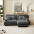 Cloud Couch Sectional Couch for Living Room L Shaped Sofa with Ottoman Oversized Loveseat Sofa Chenille Dark Grey
