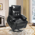 Power Lift Recliner Chair for Elderly with Massage &amp HeatPU LeatherElectric Recliner with USB PortsCup HoldersSide PocketsLift Chair for Living RoomBedroom