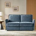 HULALA HOME 67'' Modern Chenille Loveseat Sofa 2 Seater Couch with Storage Comfy Deep Seat Small Loveseat Couches for Living Room Furniture with Pillows Easy to Install Blue