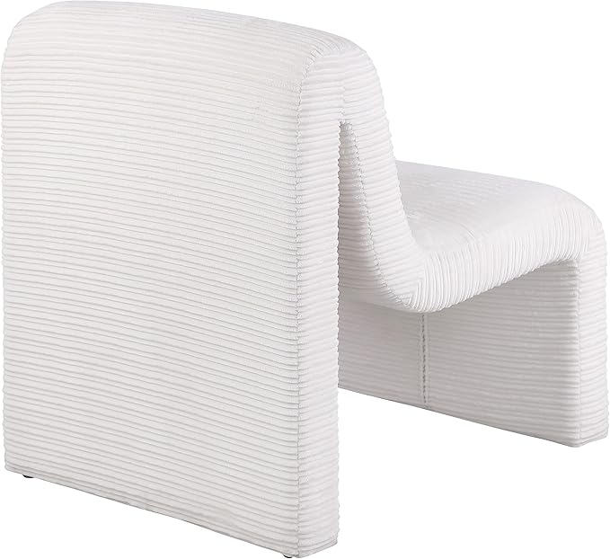 Coaster Home Furnishings - Drayton - Wood and Metal - Upholstered Armless Accent Chair with Sinuous Curves Ribbed Detailing and Foam Padding - Living Room - Ivory - 907525