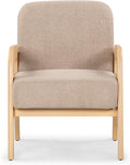 SAFAVIEH Couture Collection Roslina Light Brown Boucle/Natural Accent Chair (Fully Assembled)