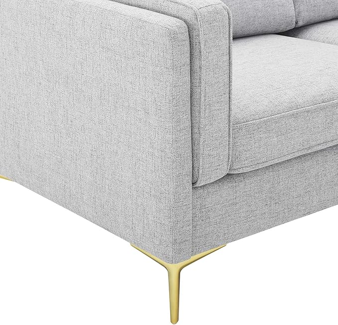 Modway Kaiya Upholstered Fabric Sofa 33.5 x 71 x 32 Light Gray