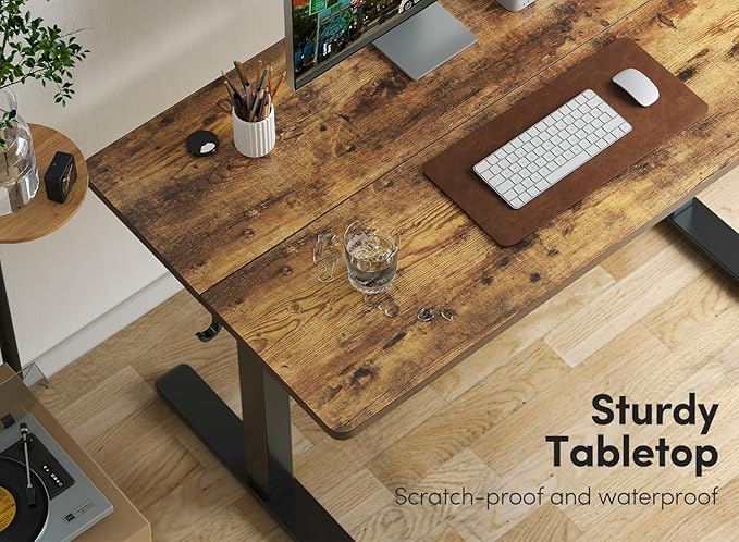 Electric Standing Desk 40 x 24 Adjustable Height Stand up Desk Sit Stand Up Desk for Home Office &amp Computer Workstation Rustic Brown