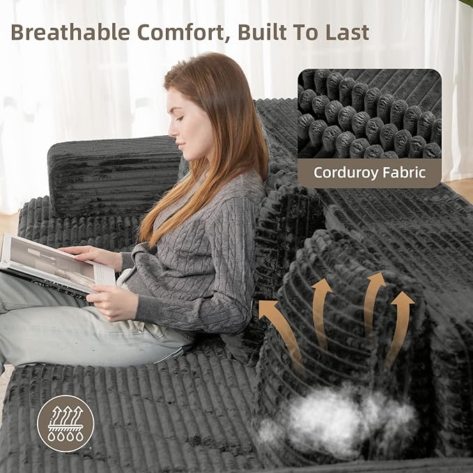 126 Modular Sleeper Couch Sectional Couches for Living Room Ergonomic Memory Foam Sleeper Sofa Oversized Loveseat Sofa Bed Bedroom Apartment Office | Ergonomic No Assembly Required