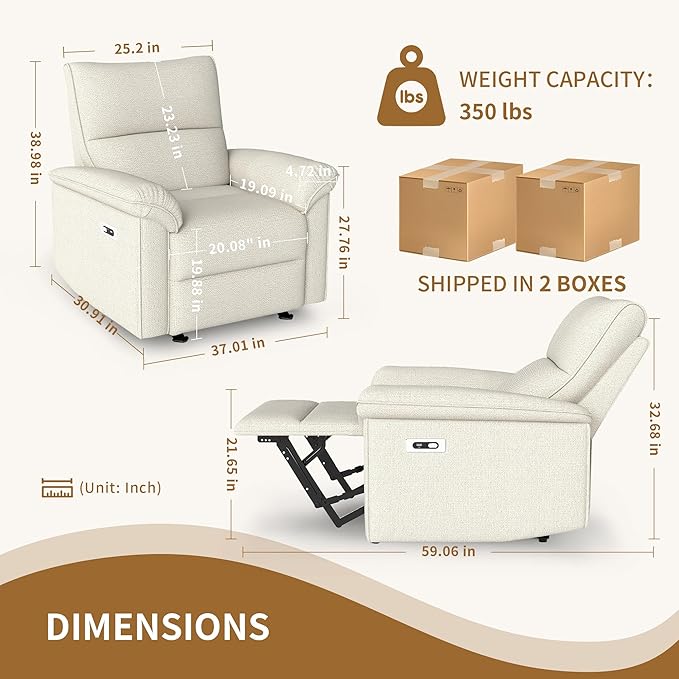 Wall Hugger Power Recliner Chair Zero Wall Electric Recliner Chairs with USB Port Snowflake Velvet Space Saving Large Recliner for Living Room RV Home Theater