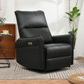 270° Power Swivel Rocker Recliner Chair for Adults – Electric Reclining Small Sofa Chair with Smooth Rocking &amp Rotation Comfortable Single Recliner for Living Room Bedroom (Black+PU)