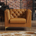40 Mid-Century Modern Sofa ChairAccent Chair with Deep Seat with Armrests Easy Installation Comfy Armchair for Living Room Apartment Brown