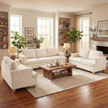 3 Pieces Corduroy Couch Set for Living Room 3 Seater &amp Loveset*2 Cloud Sofa Deep Seat Floor Couch for Bedroom Futon Modern Sofa Bed White Corduroy