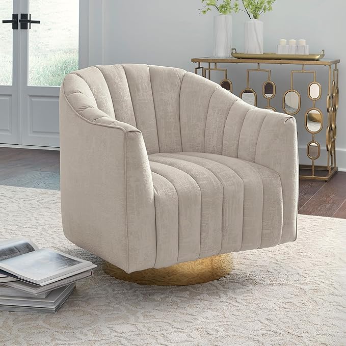 Signature Design by Ashley Penzlin Swivel Accent Chair Beige