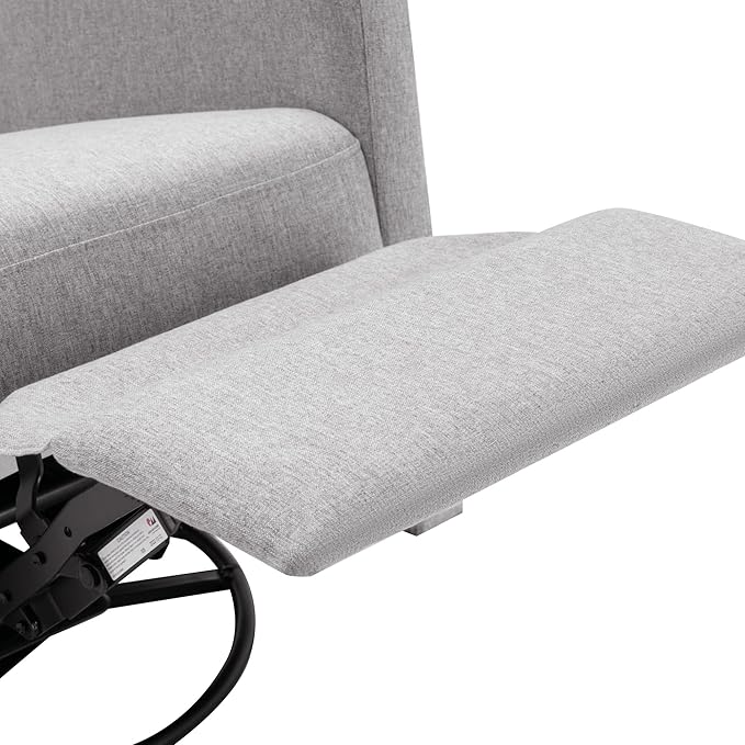 Modern Upholstered Recliner Chair with Tall Backrest Rocker Nursery Chair Plush Seating Glider Swivel Recliner Chair Single Sofa Home Theater Seating with Square Arms (Gray+Square Arms)