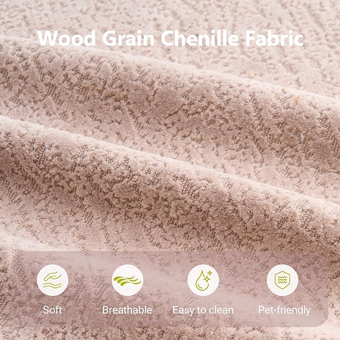 69.9 Folding Sofa Bed Full Sponge Convertible Sofa Bed with Wood Grain Chenille Fabric Easy to Carry Multi-Functional Guest Bed for Living Room Apartment Office
