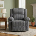 Garvee Corduroy Recliner Chair Manual Recliner Sofa with Handle Pillow Top Arms Thick Padding Side Pocket 330Lbs Capacity Adjustable Recliner for Living Room Bedroom Home Theater Dark Gray
