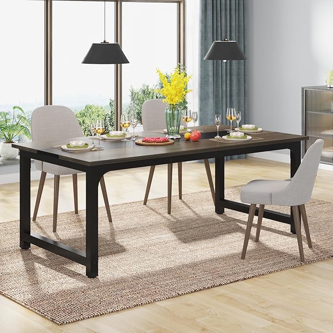 Tribesigns Modern Computer Desk 63 x 31.5 inch Large Office Desk Computer Table Study Writing Desk Workstation for Home Office Grey/Black