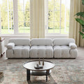 WJShome Modular Sectional Couch 103.95 inch Convertible Sofa Velvet 3 Seater Minimalist Couch for Living Room Modern Large Free Combination Sofa Beige