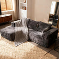 106 Modular Cloud Sectional CouchL-Shaped Couch No Assembly Required for Living Room and Bedroom Left/Gray