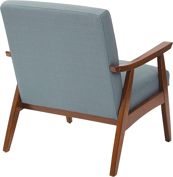 OSP Home Furnishings Davis Accent Chair with Medium Espresso Frame Klein Sea Green
