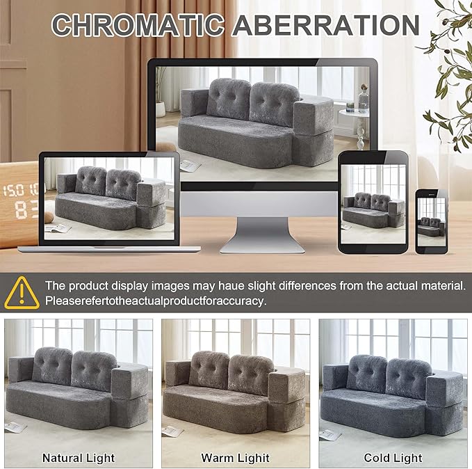 KIVENJAJA 78.7 Boneless Loveseat Convertible Folding Sofa Bed Full Size with Pillows Comfy Cloud Fold Out Couch Foldable Sleeper Sofa Bed for Living Room Small Spaces Office Apartment Grey