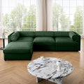 109 inch Cloud Modular 3 Seater Sofa with Storage Ottoman Modern Upholstered Storage Sofa Couch Deep Seat L Shape Sectional Sofa Chenille Comfy Couch for Living Room Apartment Green