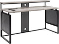 OSP Home Furnishings Ace Contemporary Modern Home Office Desk with Shelf Rectangular with Grey Taupe Finish