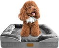 Orthopedic Dog Bed with Sides - Dog Sofa Beds for Small Dogs Supportive Foam Pet Couch Bed with Washable Removable Cover Waterproof Lining and Non-Slip Bottom Grey - S