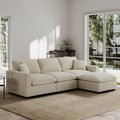 Modular Cloud Sectional Couches for Living RoomL Shaped Filled-Down Sofas95.4 Detachable Couch Cushion CoversCozy Sofa for Apartment Beige