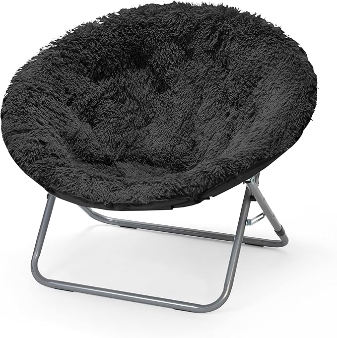 Urban Lifestyle Oversized Mongolian Faux Fur Saucer Chair Aqua