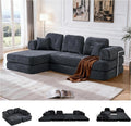104 Modular Sectional Sofa Boneless Couch for Living RoomL-Shape Modular Sofa Bed with Fixed-Shape FrameFolding Floor Convertible Sofa Couch Bed with Reversible Chaise