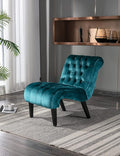 Accent Chair Comfort for Living RoomLoungeBedroomOffice DecorativeVelvet Tufted ArmchairUpholstered Barrel Chair Square Bedroom Chair PerfectAccent Living Room Chair/Leisure Chair (Teal)
