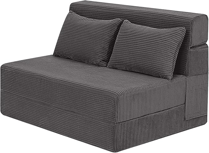 MeMoreCool Boneless Folding Sofa Bed – Corduroy 4-in-1 Convertible Futon Chair Compact Floor Sleeper with Foam &amp Washable Cover 1200 lb Capacity Couch Bed for Small Rooms Dorms Apartments