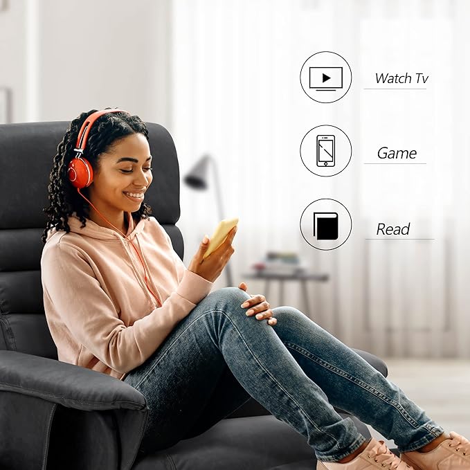 MCombo Recliner with Ottoman Reclining Chair with Massage 360 Swivel Living Room Chair Faux Leather 7902 (Dark Grey)
