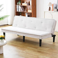 Modern Corduroy Convertible Folding Futon Couch Sofa Bedwith Adjustable Backrest Memory Foam Couch Double Loveseat Sofa for Compact Living SpaceDormGame StudioApartmentBedroom (White)