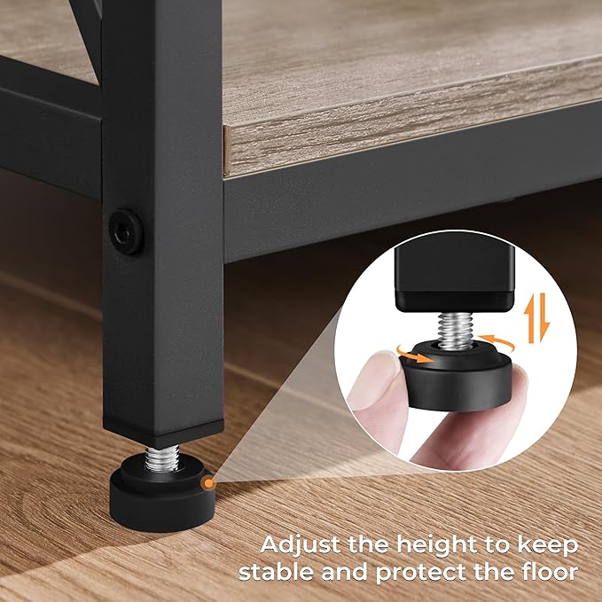 Yaheetech Industrial TV Stand for 55 Inch TV Entertainment Center Media Console Table with Open Storage for Living Room Wood Modern Furniture Gray